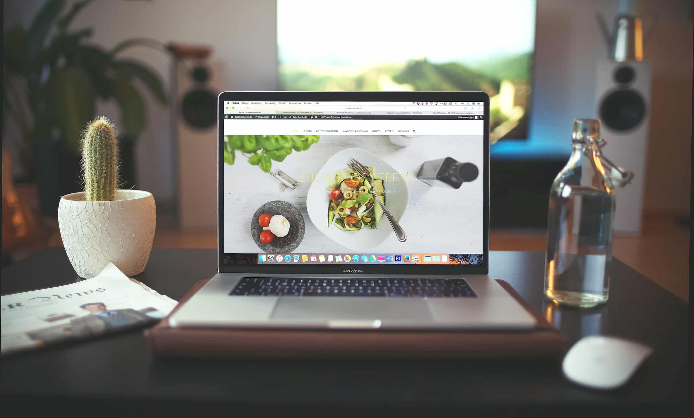 food photography website laptop